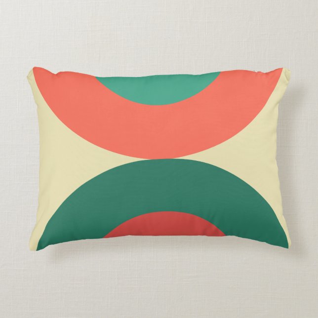 Almofada Decorativa Mint Modern Coral do Século médio (Frente)