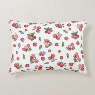 Almofada Decorativa Mirtilos vermelhos em um fundo branco em um estilo