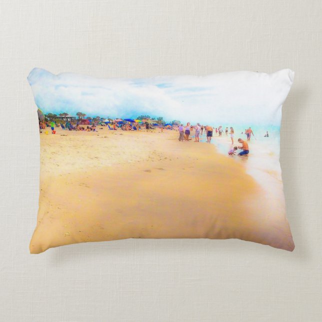 Almofada Decorativa Misty Day at the Beach (Frente)