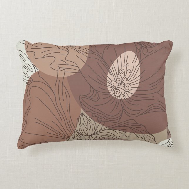 Almofada Decorativa Mocha Hibiscus Botanical Harmony (Frente)