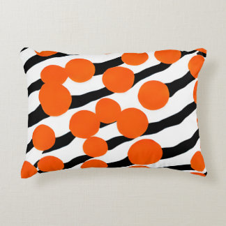 Almofada Decorativa Mod Orbits Travesseiro Laranja e Preto