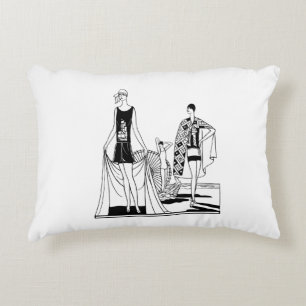 Almofada Decorativa Moda Art Déco Vintage Senhoras na Praia