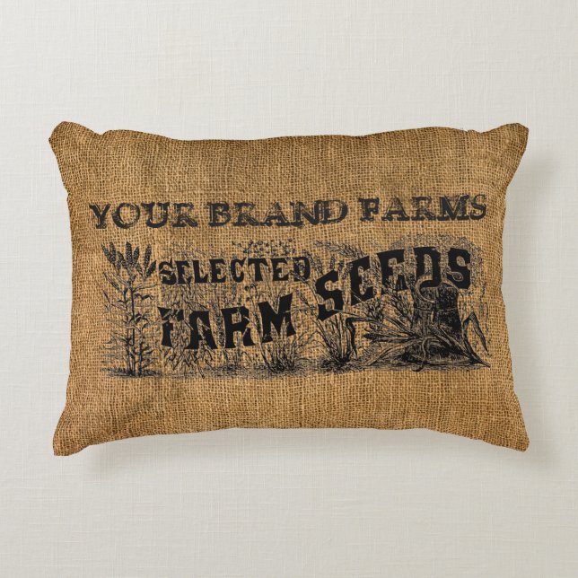 Almofada Decorativa Modelo de Saca de Fazenda de Burlap Sack Faux (Frente)