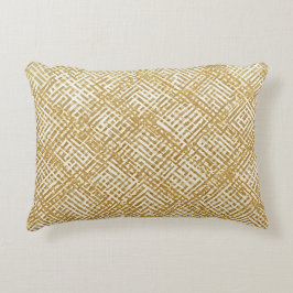 Almofada Decorativa Modern, Luxury, Golden Grid Pattern
