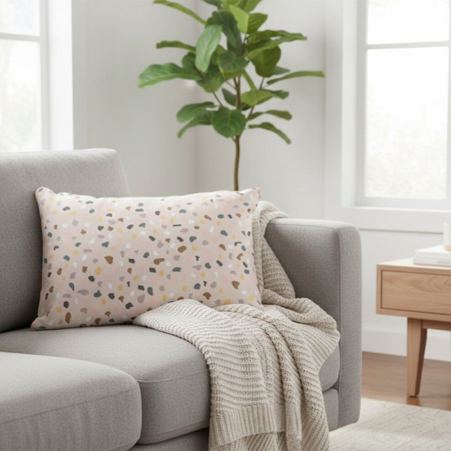 Almofada Decorativa Modern Terrazzo Padrão Suave Neutro (Criador carregado)