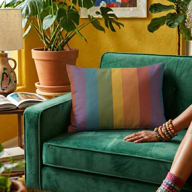 Almofada Decorativa Moderna Linear | MCM Arco-íris (Lifestyle Shot)