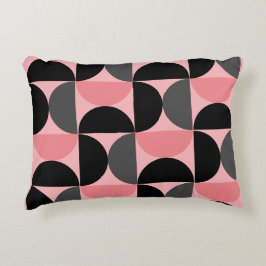 Almofada Decorativa Moderno de Meados do Século Rosa preto e cinza   