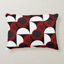 Moderno de meados do século vermelho, preto e cinz
