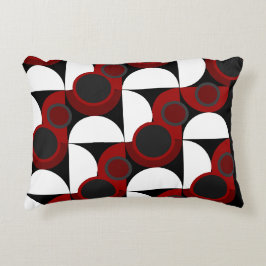 Almofada Decorativa Moderno de meados do século vermelho, preto e cinz