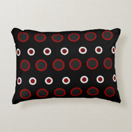 Almofada Decorativa Moderno de meados do século vermelho, preto e cinz