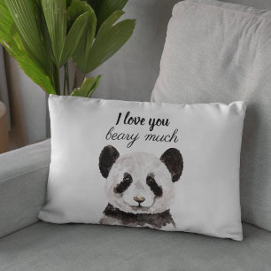 Almofada Decorativa Moderno Eu Te Amo Muito Panda Preta E Branca