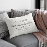 Almofada Decorativa Moderno Personalizado Onde Tudo Começou Dia de os<br><div class="desc">Celebre seu amor por este travesseiro decorativo chic e romântico que apresenta o local e a data que você conheceu em uma máquina de escrever vintage carvana e design de script ao lado de doces setas desenhadas à mão. Escolha sua própria cor e personalize este design personalizado com seus próprios...</div>