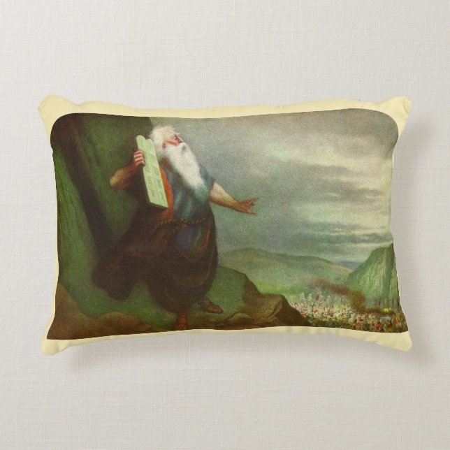 Almofada Decorativa Moisés e os Dez Mandamentos, Religião Antiga (Frente)