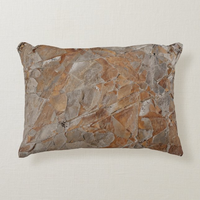 Almofada Decorativa Molas de betão castanho e cinza (Frente)
