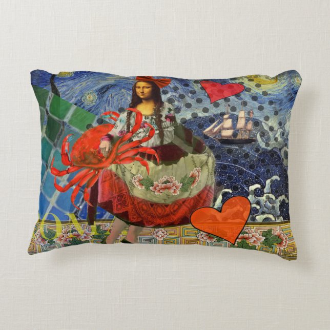 Almofada Decorativa Mona Lisa Diversão Zodíaco Caprichoso  (Verso)