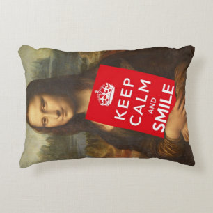 Almofada Decorativa Mona Lisa Fique Calmo E Sorria