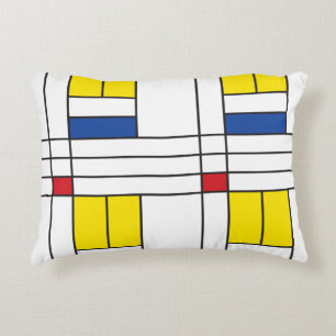 Almofada Decorativa Mondrian II Design de Arte Moderna Minimalista De