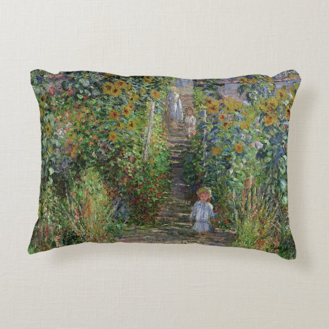 Almofada Decorativa Monet Garden Vetheuil Impressionim Pintura (Verso)