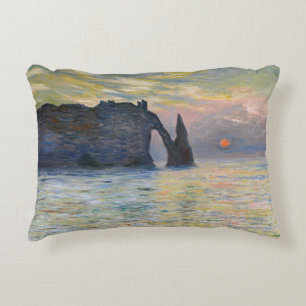 Almofada Decorativa Monet - Manneport, Cliff em Etretat, Sunset