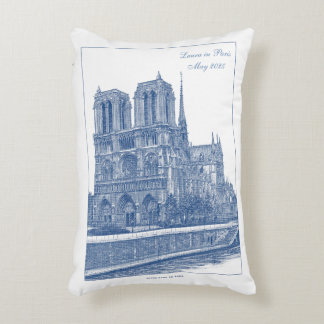 Almofada Decorativa Monocromo Blue Notre Dame de Paris personalizado