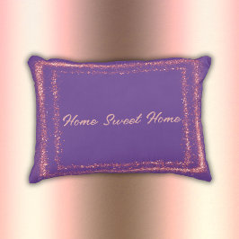 Almofada Decorativa Monograma da borda cor-de-rosa com brilho |