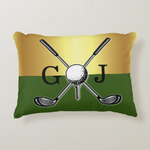 Almofada Decorativa Monograma de Golfe Elegante minimalista personaliz