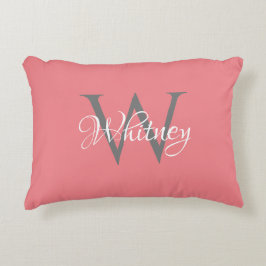 Almofada Decorativa Monograma de Script Inicial Personalizado