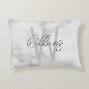 Almofada Decorativa Monograma e Nome Personalizados de Script de Ângul