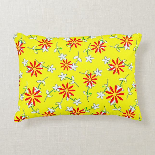Almofada Decorativa Monograma Floral Amarelo 4Ruth (Frente)