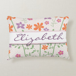 Almofada Decorativa Monograma floral chique do design do teste padrão