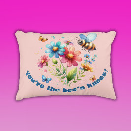 Almofada Decorativa Monograma Floral de Aquarela Você é o Knees da Abe