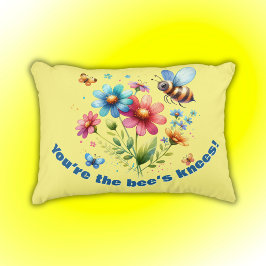 Almofada Decorativa Monograma Floral de Aquarela Você é o Knees da Abe