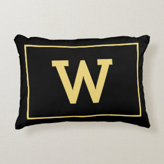 Almofada Decorativa Monograma inicial Dourado preto simples