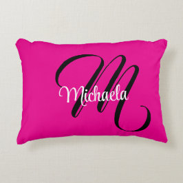 Almofada Decorativa Monograma inicial minimalista moderno nome rosa qu
