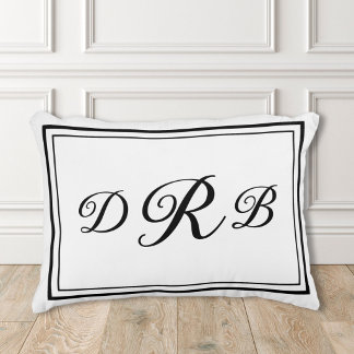 Almofada Decorativa Monograma Inicial Personalizado de Caligrafia Clás