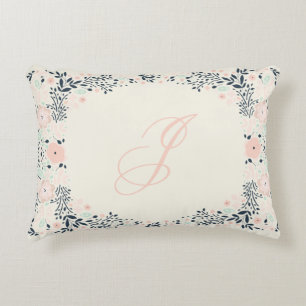 Almofada Decorativa Monograma mais suave Personalização Pessoal Fl