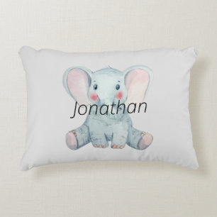 Almofada Decorativa Monograma minimalista e bonito Elefante l Azul