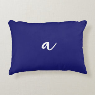 Almofada Decorativa Monograma Mínimo de Cor Azul-Meia-Noite