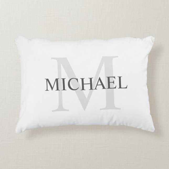 Almofada Decorativa Monograma personalizado clássico e nome (Frente)