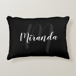 Almofada Decorativa Monograma Personalizado de Script Moderno e Nome P