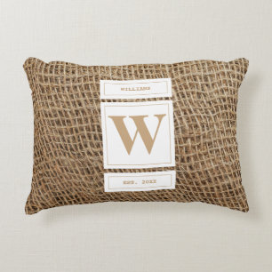 Almofada Decorativa Monograma Russo Burlap Inicial
