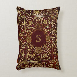 Almofada Decorativa Monograma Russo de Couro Cobrir de Cushion Dourado