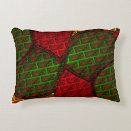 Almofada Decorativa Montagem de imagens diferentes, tijolo, vermelho, 