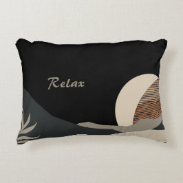 Almofada Decorativa Montanhas Abstratas Minimalistas Boho Pretas
