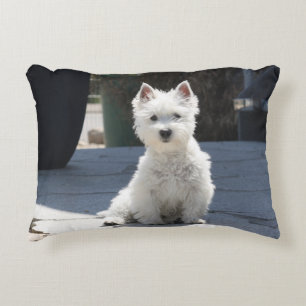 Almofada Decorativa Montanhas ocidentais brancas Terrier que senta-se