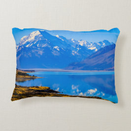 Almofada Decorativa Monte Cook sobre o lago Pukaki, NZ