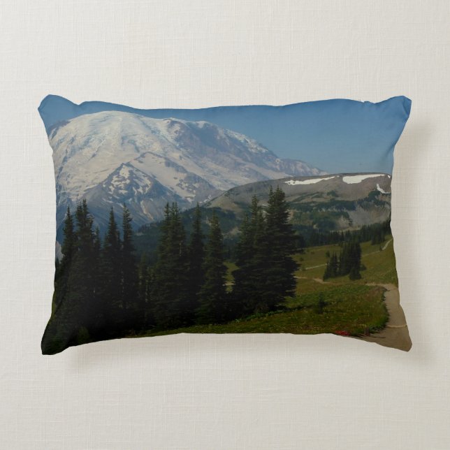 Almofada Decorativa Monte Rainier visto da trilha Sourdough Ridge (Frente)