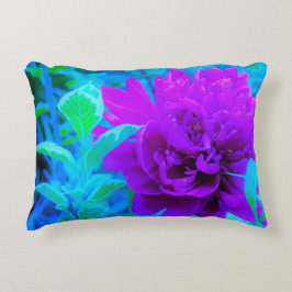 Almofada Decorativa Moody Purple Peony com uma bela Folhagem