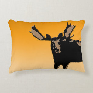 Almofada Decorativa Moose no Sunset - Arte original sobre a vida selva