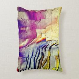 Almofada Decorativa Mosaico de textura em amarelo-rosa e mole esculpid